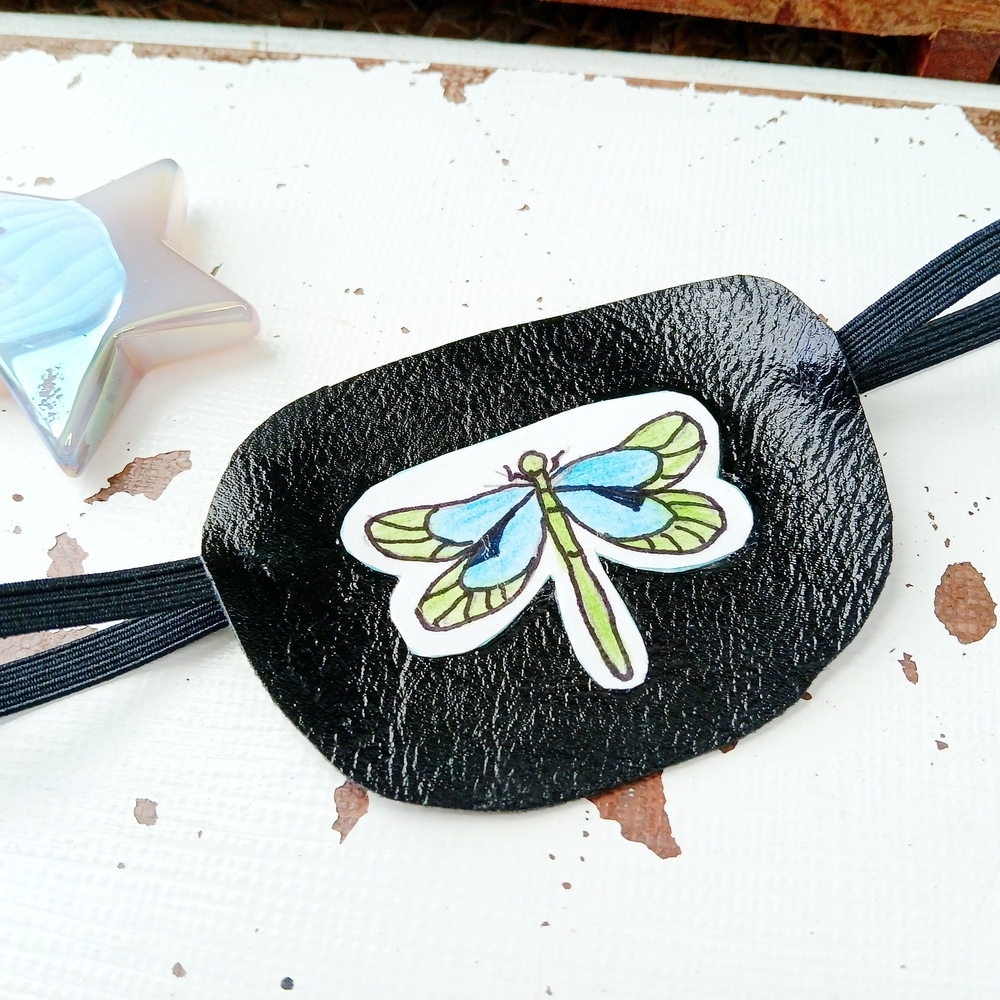 Black Dragonfly Adjustable Eye Patch - image 1